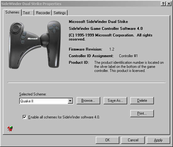 Sidewinder Dual Strike: Schemes