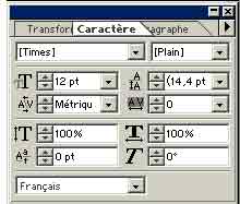 New text palette