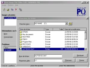 Drive Image 3.02 File Editor ; Click to enlarge