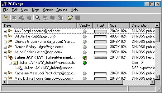 Pretty Good Privacy 2000 GUI